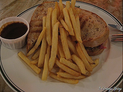 Reuben sandwich with fries