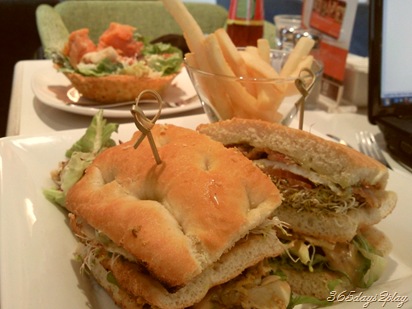 Coffee Club Sandwich with alfalfa sprouts