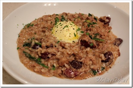 Parma Ham and olive risotto