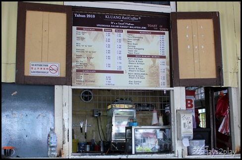 Kluang Railway Station - Kopi Menu