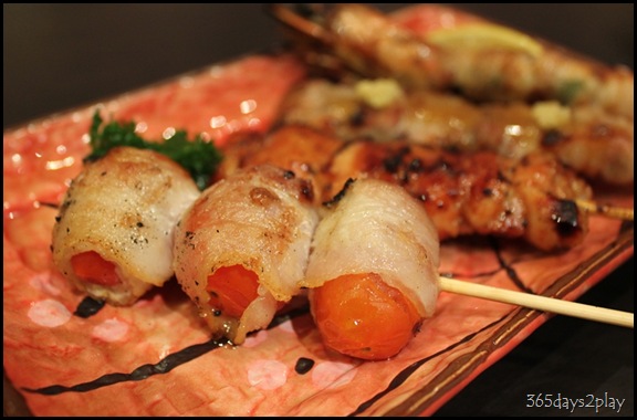 Shin Kushiya Tomatoes wrapped in Bacon