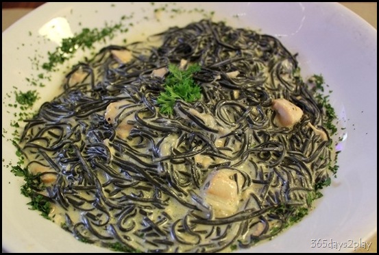Trattoria Cucina Italiana Squid Ink pasta with Salmon