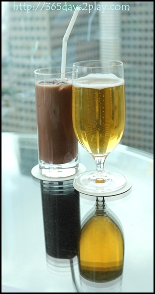 Conrad Executive Lounge Iced Chocolate and Beer