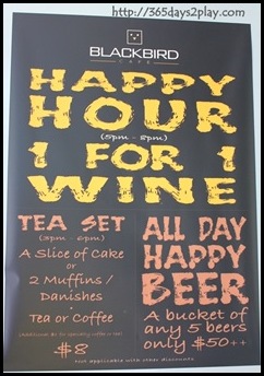 Blackbird Cafe - Happy Hour and Tea Time Promotions