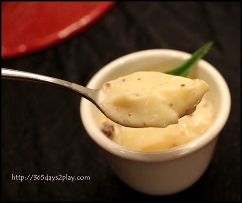 Rendezvous Hotel - Steamed soya bean pudding with pumpkin topped with vanilla-rum chestnut & raisin sauce (2)