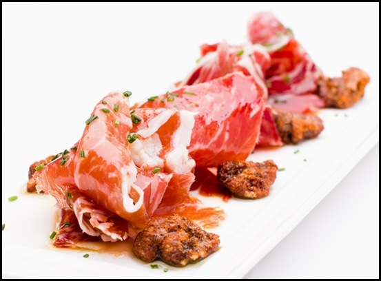 Halia Appetiser - Jamon Iberico Bellota, baked Yuzu walnut & olive oil