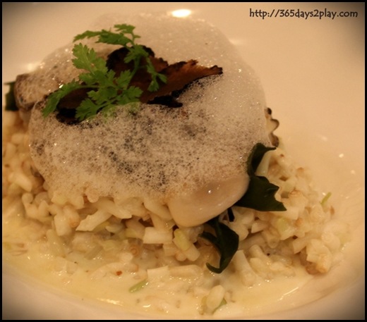 Halia - Sauteed Risotto Soja with Poached Oysters in Natural Jus