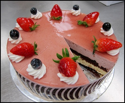 Baking Industry Training Centre - Mango and Strawberry Bavarian Cake