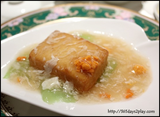 Mercure Roxy - BRAISED BEANCURD WITH LUFFA MELON, CRABMEAT AND CRAB ROE