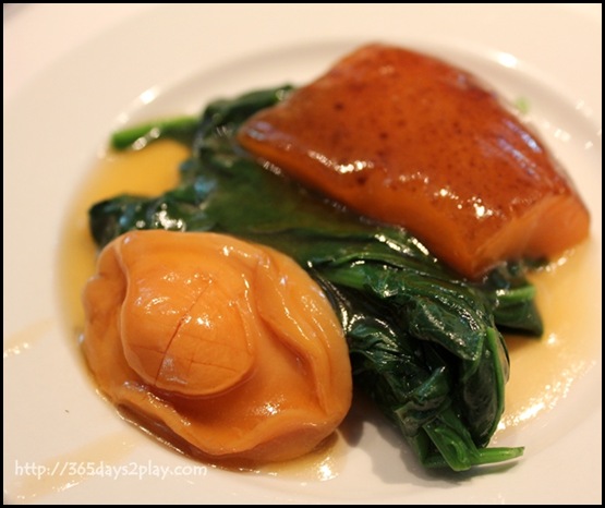 Lunch Wedding at Min Jiang @ one North - Braised 8 Head Abalone with Sea Cucumber and Seasonal Vegetables