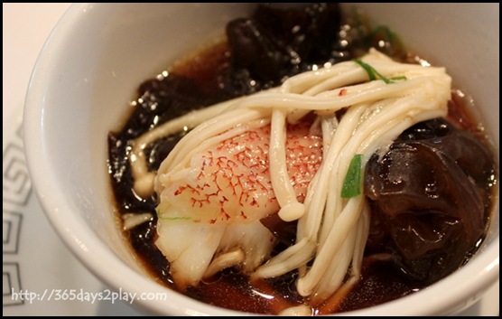 Lunch Wedding at Min Jiang @ one North - Steamed Red Garoupa with Golden Mushrooms and Black Fungus