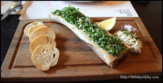 Prime Society - Bone Marrow with Celeriac Remoulade, Parsley and Toast $16 (2)