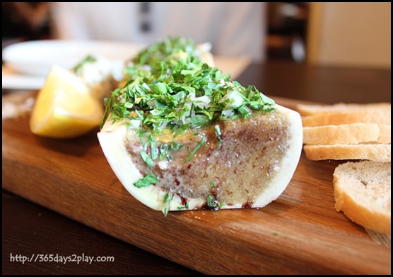 Prime Society - Bone Marrow with Celeriac Remoulade, Parsley and Toast $16 (5)