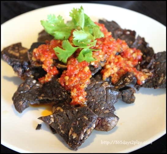 Rumah Rasa - Paru Belado (Crispy Beef Lungs served with chopped chilli and onions) $12