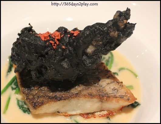 Covelli Italian Bistro - Pan Roasted Barramundi with Charcoal Lobster served with Baby Spinach in Gewurztraminer Cream (3)