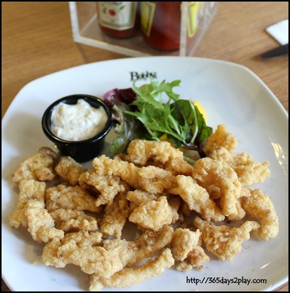 Bobby's Taproom.Grill.Ribs - Fresh Calamari fried till golden brown and served with Tartar Sauce $15 (2)