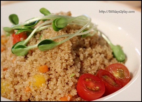 Real Food - Organic Fried Quinoa with french beans, mushrooms, carrots and crushed black peppercorn $7.80