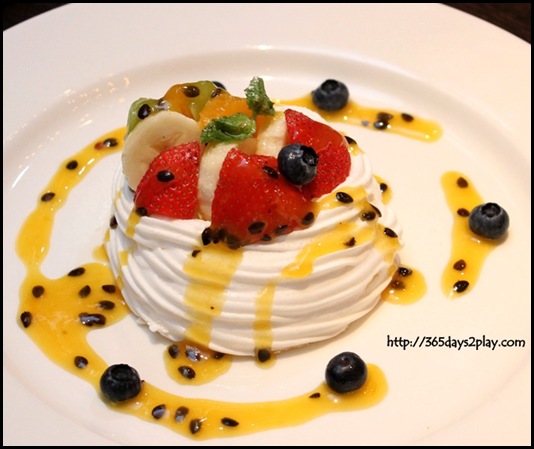 Wooloomooloo - Pavlova, served with Chantilly cream, fresh fruits and passion fruit coulis $18 (2)