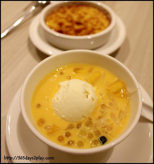 Boxing Crab Seafood Restaurant - Chilled mango and pomelo ice cream ; Catalan cream with caramelised sugar (2)