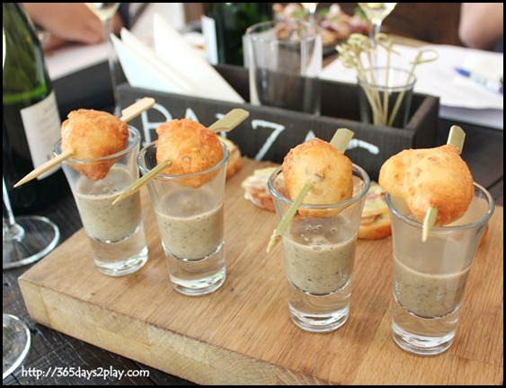 Jaillance Event at Balzac Brasserie - Camembert Croquette with wild Mushroom Veloute