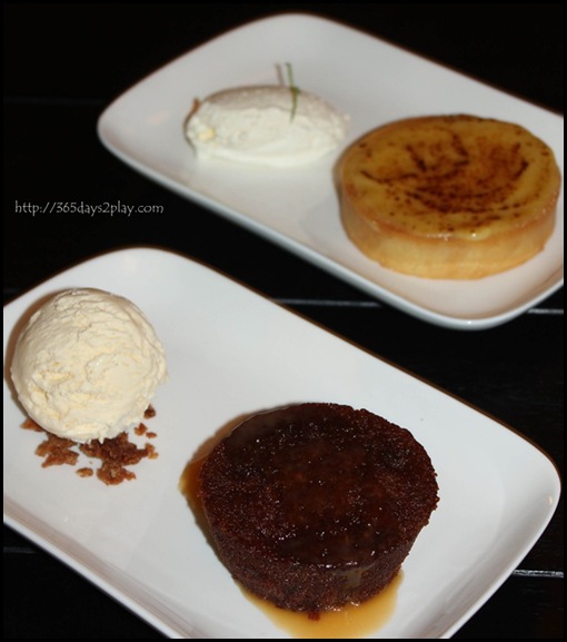 Marmalade Pantry at the Stables - Sticky Date Pudding and Lemon Brulee Tart ($14 each) (2)