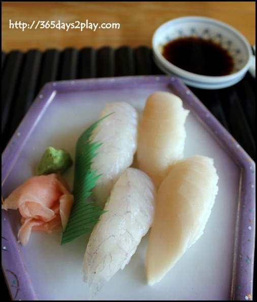 Miyako Japanese Restaurant - Abura Sushi $13 and Tai Sushi $12