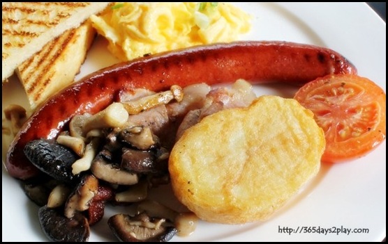 Spruce - Spruce Big Brekkie (eggs, Bacon, German Sausage, Roasted Tomato, Roasted Potato, Mushrooms and Foccacia Toast) $19 (3)