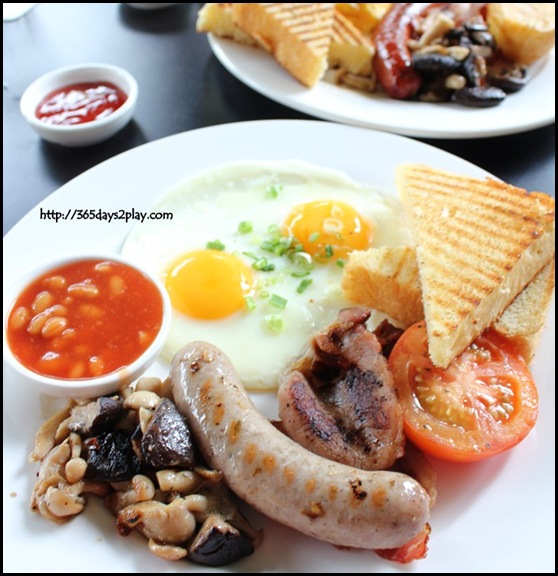 Spruce -  Spruce British Brekkie (Eggs, Bacon, Cumberland Sausage, Baked Beans, Roasted Tomato, Mushrooms and Foccacia Toast) $19