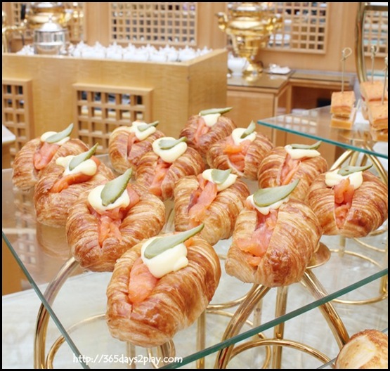 Ritz Carlton Chihuly Lounge Winter Afternoon Tea - Smoked Salmon with Pickled Gherkin in Mini Croissant