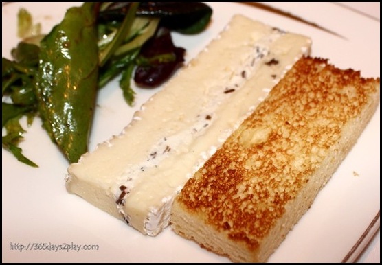 St Regis Brasserie Les Saveurs - Black Truffle Brie Cheese, toast, mesclun salad