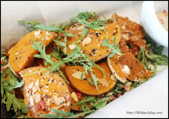 The Big Sheila - Roasted pumpkin, chargrilled eggplant mousse, almonds, sesame & sunflower seeds $14