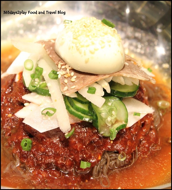 Bornga -  Bibim Naeng Myun (buckwheat noodles in a spicy chilli sauce; $15)