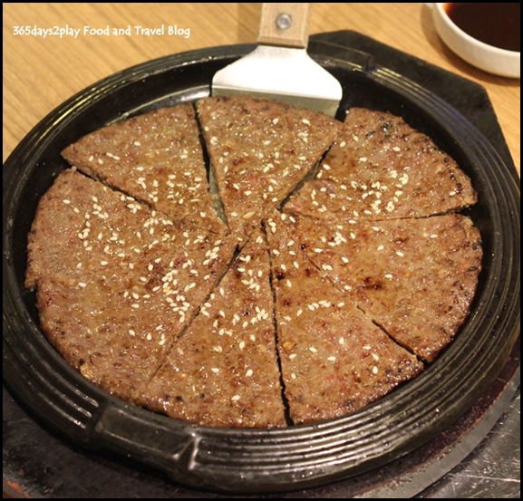 Bornga - Tteokgalbi (ground rib meat patties mixed with soy sauce seasoning; $20)