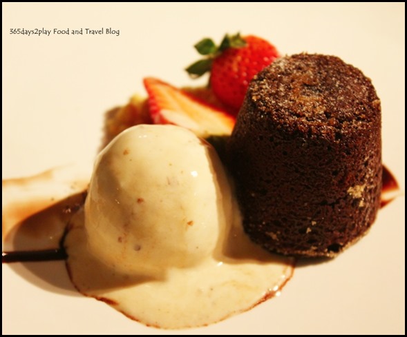 Callebaut Warm Chocolate Molten Cake - warm callebaut chocolate fudge center, maple walnut gelato ($14  )