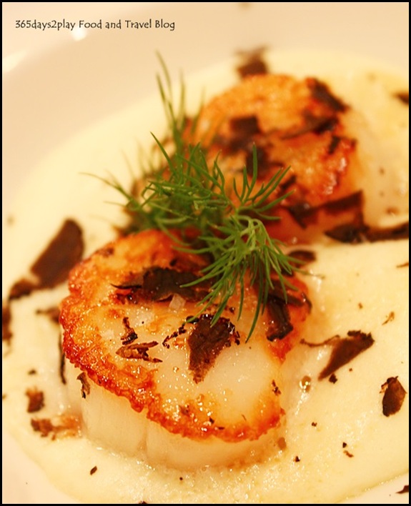 Restaurant Gourmet de l'Ile - Roasted Scallops, gourmet potato emulsion, grated truffles