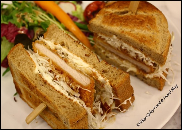 Bread Society - Katsu Sandwich $13.80 (Tonkatsu pork loin, shredded cabbage, tonkatsu sauce between dark rye multi-grain toast)