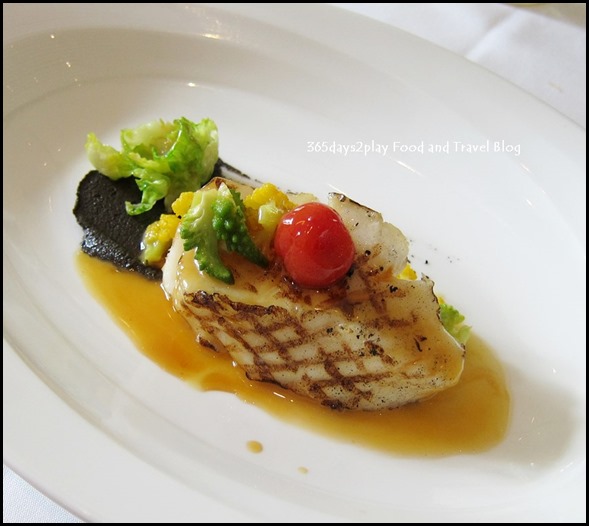 Au Jardin Wedding - Grilled chilean seabass with black olive puree, confit of tomato (1)