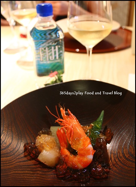 Hashi - Fresh Live Prawn, Hokkaido Scallop and Mixed Vegetable with Japanese Jelly by Chef Tadashi Takahashi (2)