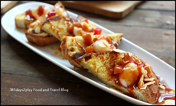 Intrepid Gastro Bar - French Toast — Stewed apples, lychees, caramel and almonds ($13 ) (2)