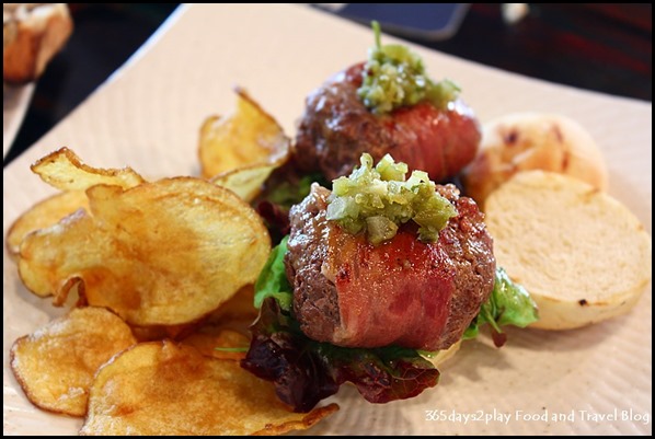 Intrepid Gastro Bar - Kangaroo Sliders — Parma ham, truffle aiolo and onion-chili relish served with a side of homemade crispy potato chips ($18.50 )