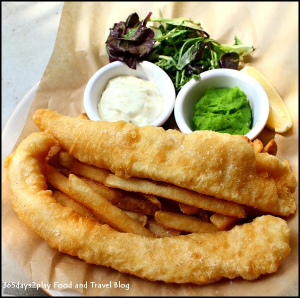 District 10 - Hoegarden Battered Fish & Chips – With mint mushy peas & tatare sauce $22  