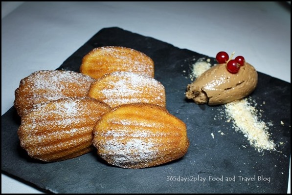 Absinthe Restaurant Francais - Madeleines (Freshly Baked-to-Order Vanilla Madeleines, Valrhona Chocolate Mousse; $15  )