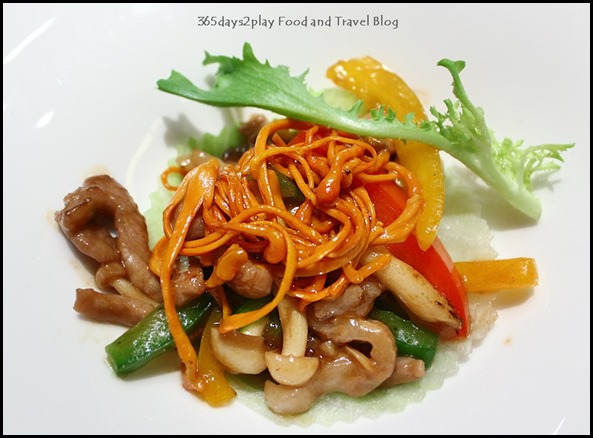 Crystal Jade Golden Palace -  Sauteed Kurobuta Pork Strips with Assorted Mushrooms and Capsicum $32 (1)