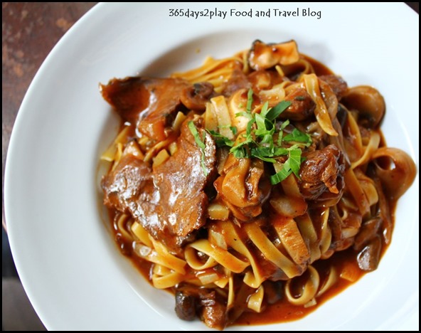 Oriole Cafe Bar - Beef Cheek Tagliatelle (red wine and citrus braised beef cheek, mushroom, shallot oil) $22 (1)