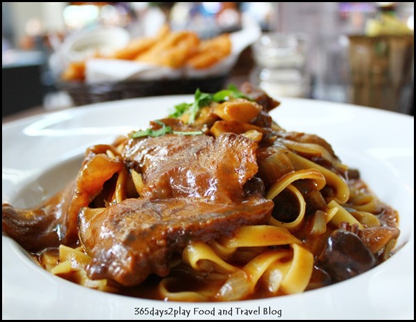 Oriole Cafe Bar - Beef Cheek Tagliatelle (red wine and citrus braised beef cheek, mushroom, shallot oil) $22 (3)