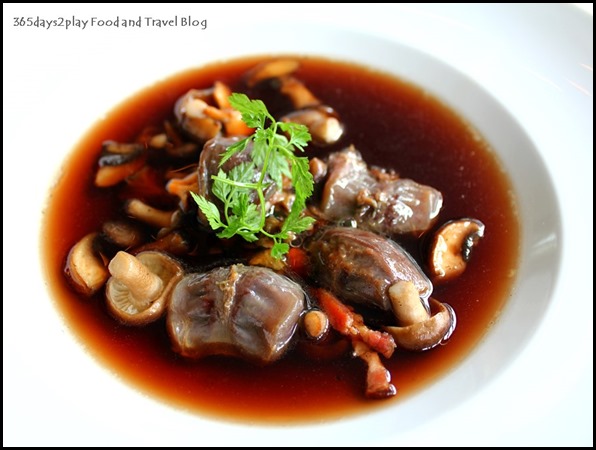 Au Jardin - Fricasee of Mushroom, duck gizzard confit and bacon in mushroom broth (2)