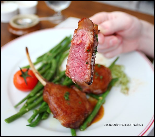 Balzac Brasserie - Roasted Rack of NZ lamb, Provencale Style served with French Beans $38 (1)