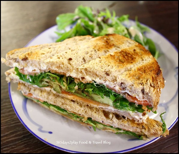 Group Therapy Cafe - Salmon Avocado Multigrain with cream cheese, arrugula with a side salad $12 (2)