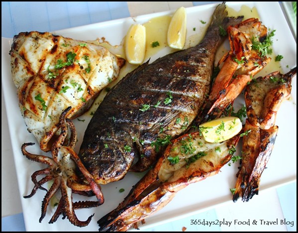 Blu Kouzina - Seafood Platter - Grilled Squid, Jumbo Prawns, Sea Bream 400g - $103 (8)