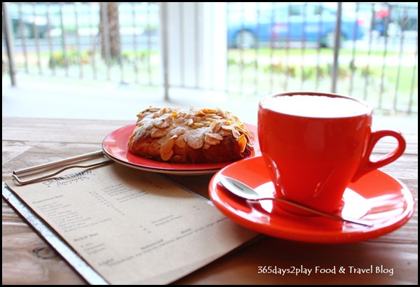 Craftsmen Speciality Coffee - Flat White $4.50 and Almond Croissant $4